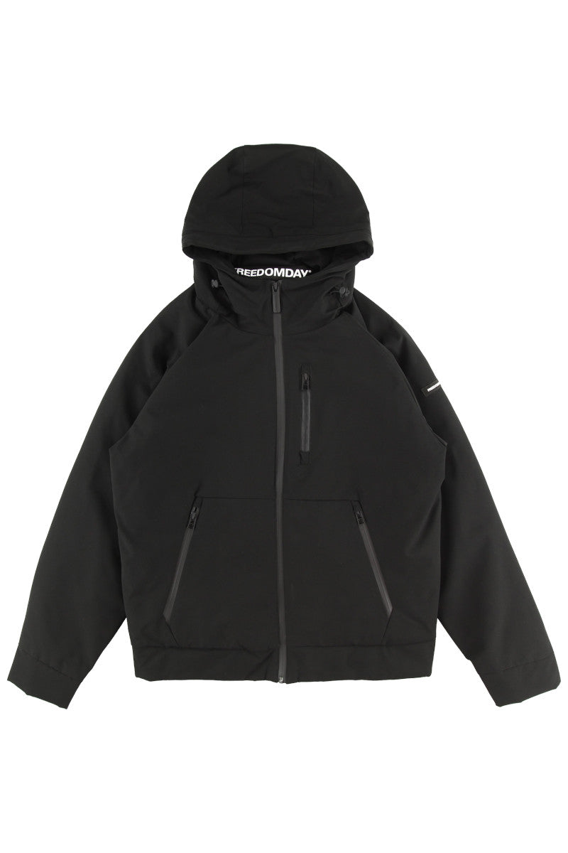 【FREEDOMDAY】 ECOダウン フーデッドショートジャケット / Col：BLACK ブラック