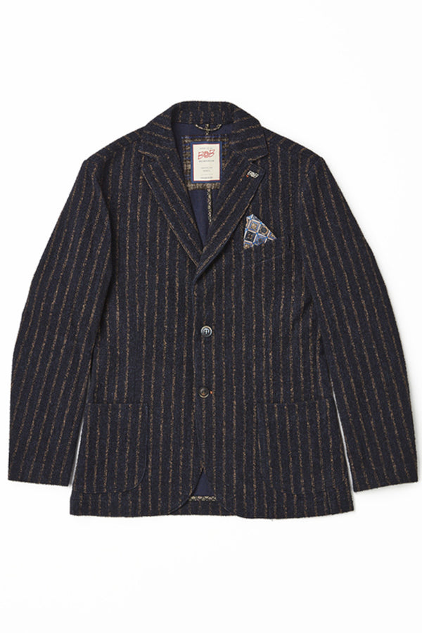 ピンストライプテクスチャードジャケット / Col：VAR1 ネイビー系