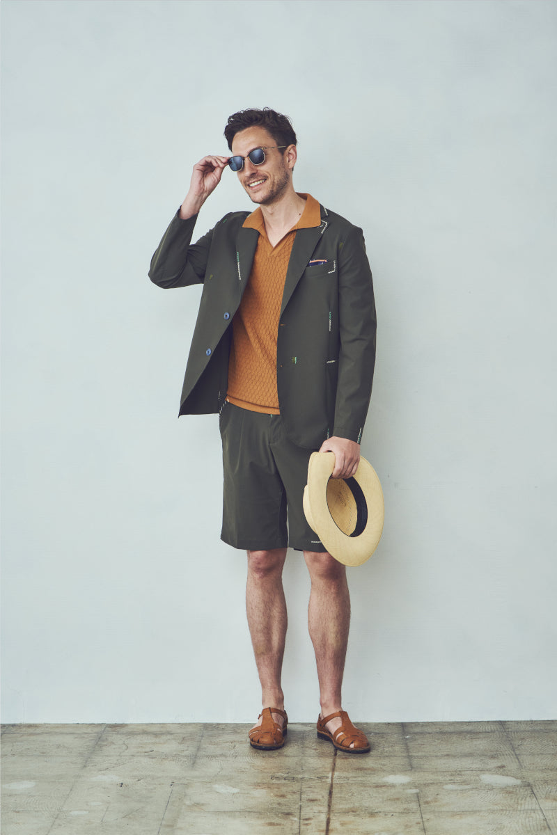 【25SS日本別注】Handmade Embroidery Eazy Short Pants / Col：MILITARE