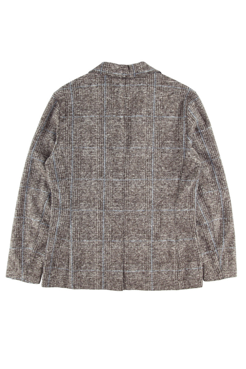 ポケッタブルチェックパターンウールジャケット / Col：VAR1 グレー系