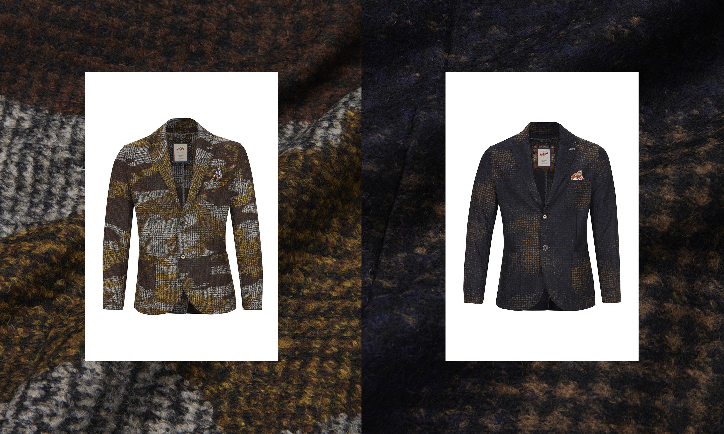 極美品 BOB イタリア製 テーラードジャケット ブラウン ラペルピン 48