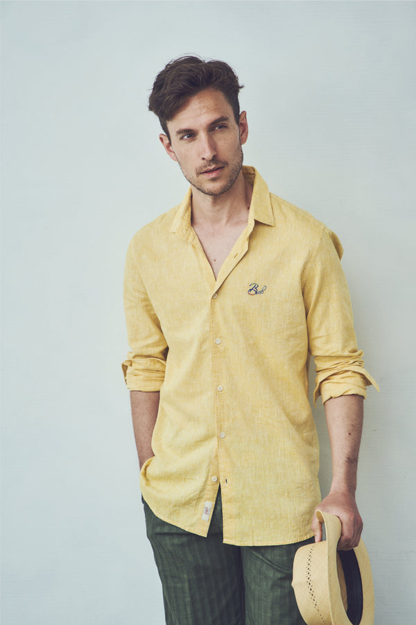 ワンポイントロゴハンドステッチシャツ / Col：GIALLO
