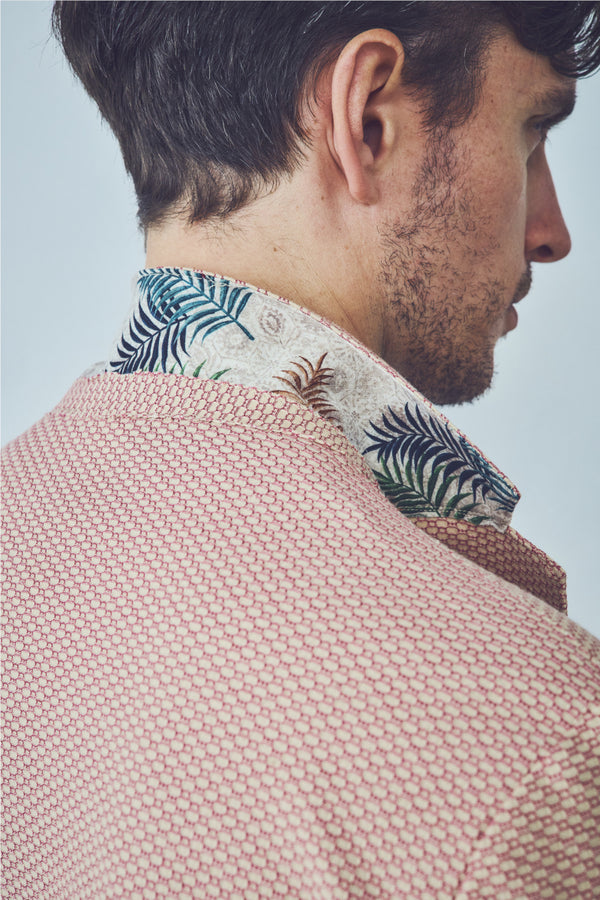 ジャガードパターンイージージャケット / Col：ROSSO イタリアンレッド