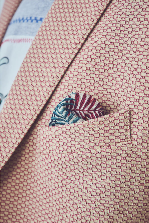 ジャガードパターンイージージャケット / Col：ROSSO イタリアンレッド