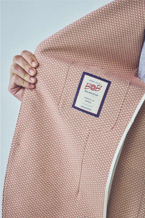 ジャガードパターンイージージャケット / Col：ROSSO イタリアンレッド