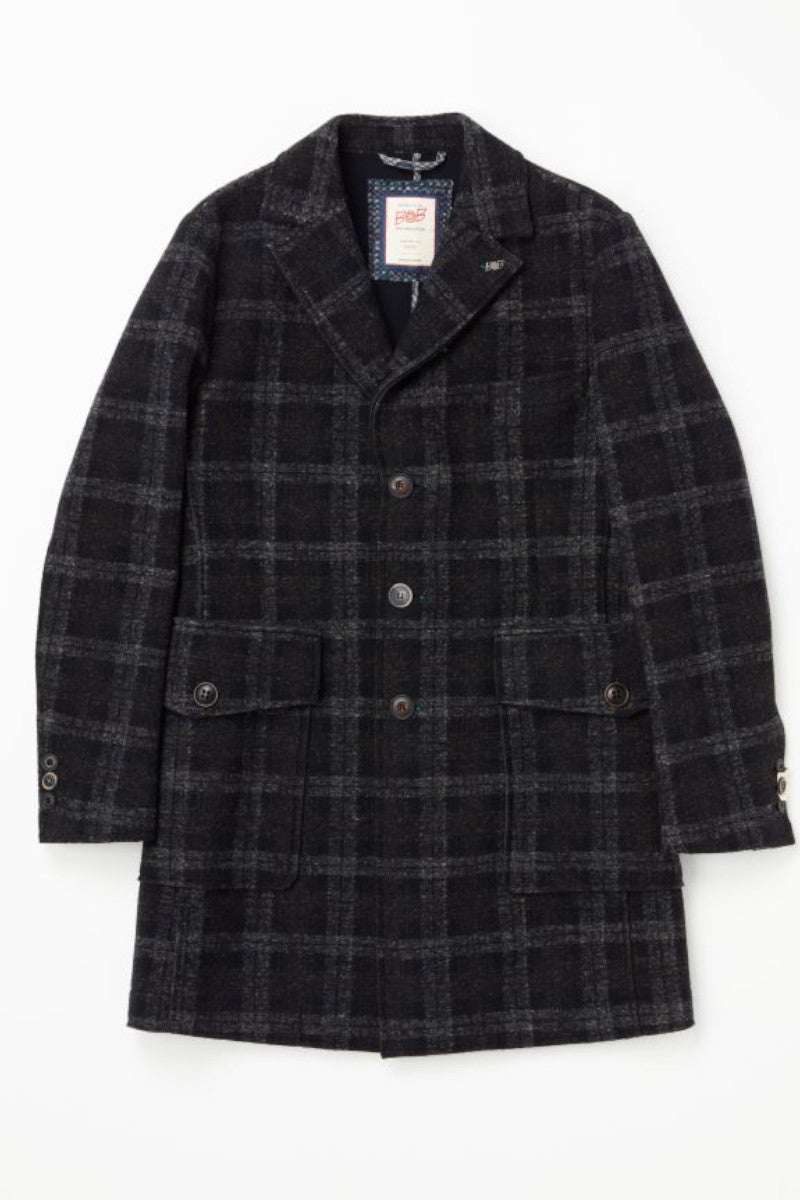 ボンディングチェックチェスターコート / Col：VAR1 ネイビー系