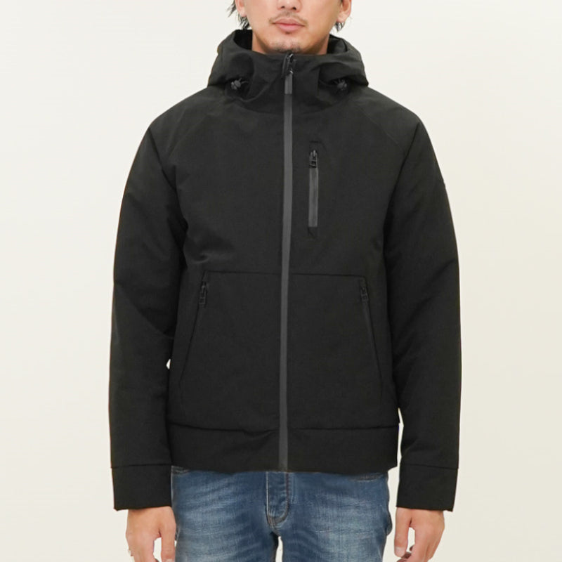 【FREEDOMDAY】 ECOダウン フーデッドショートジャケット / Col：BLACK ブラック