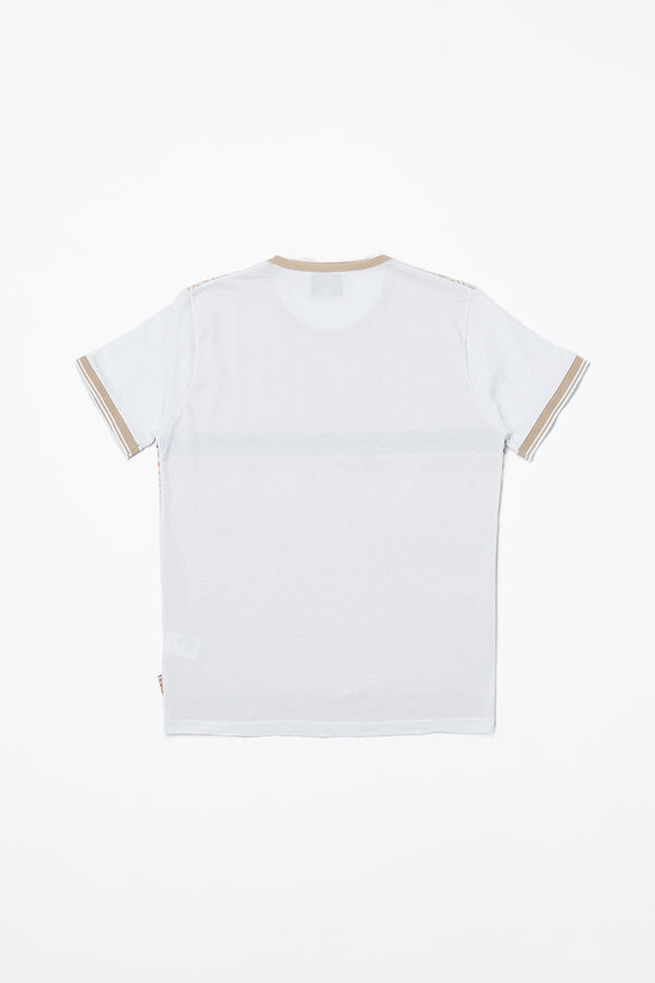 ウェーブデザインフロントニットTシャツ / Col：VAR1 ベージュ系
