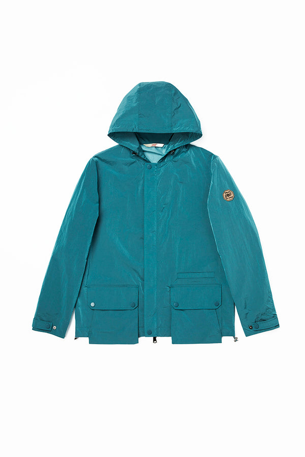 テクニカルファブリックフードブルゾン / Col：AGATA スモーキーブルー