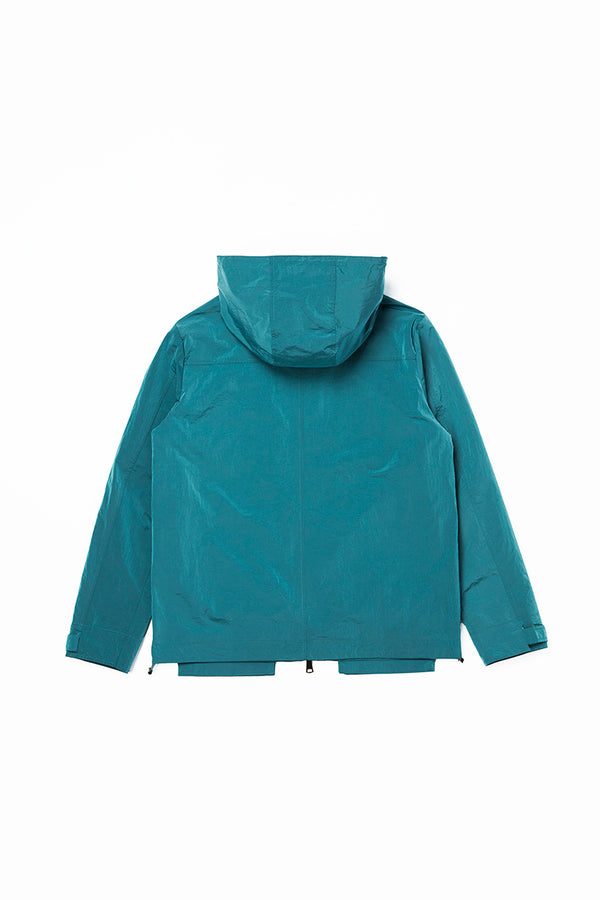 テクニカルファブリックフードブルゾン / Col：AGATA スモーキーブルー