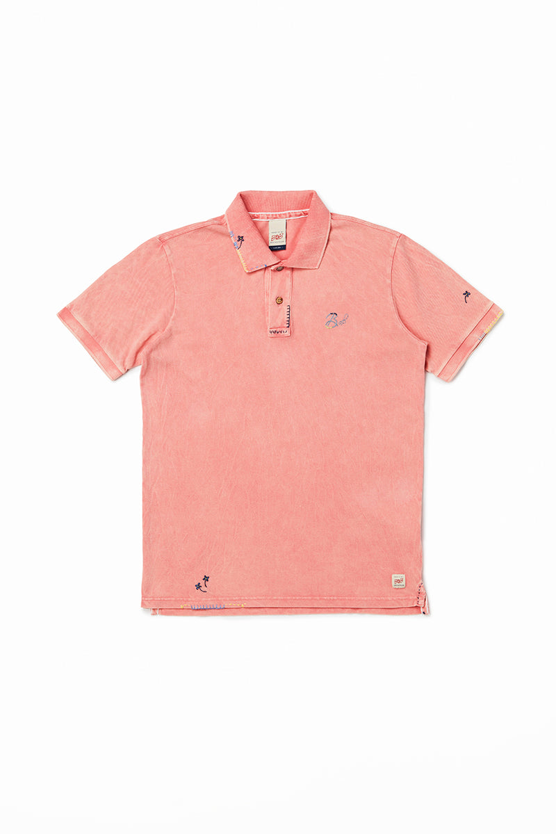 【25SS】Embroidered Polo Shirt  / CoL：CORALLO コーラルピンク