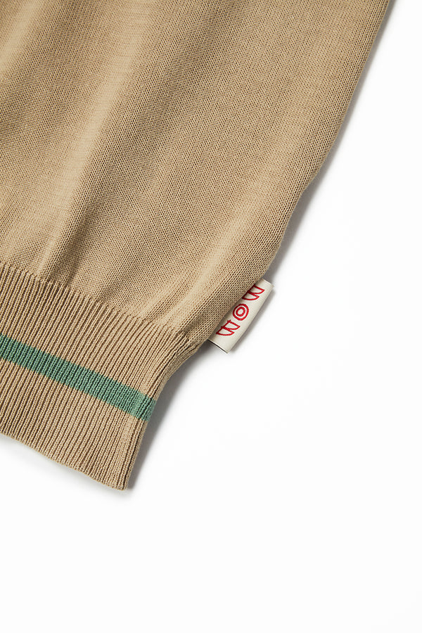 カラーブロックニットTシャツ / Col：BEIGE　ベージュ