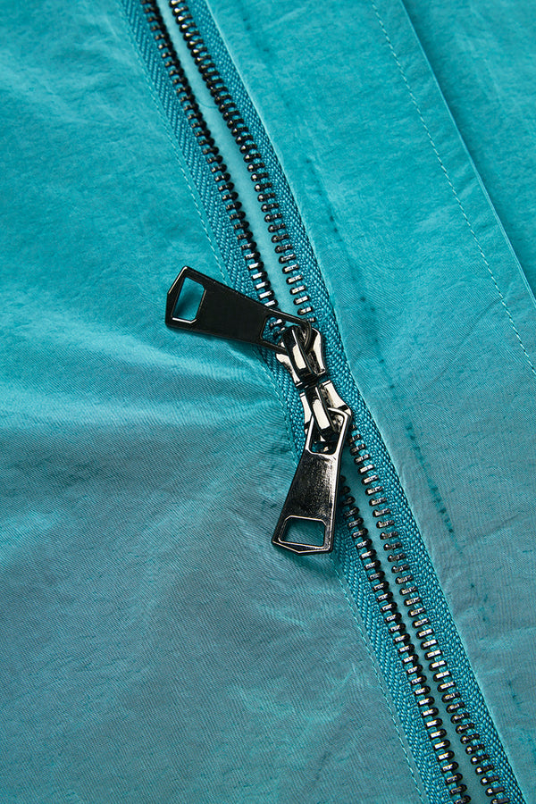 テクニカルファブリックフードブルゾン / Col：AGATA スモーキーブルー