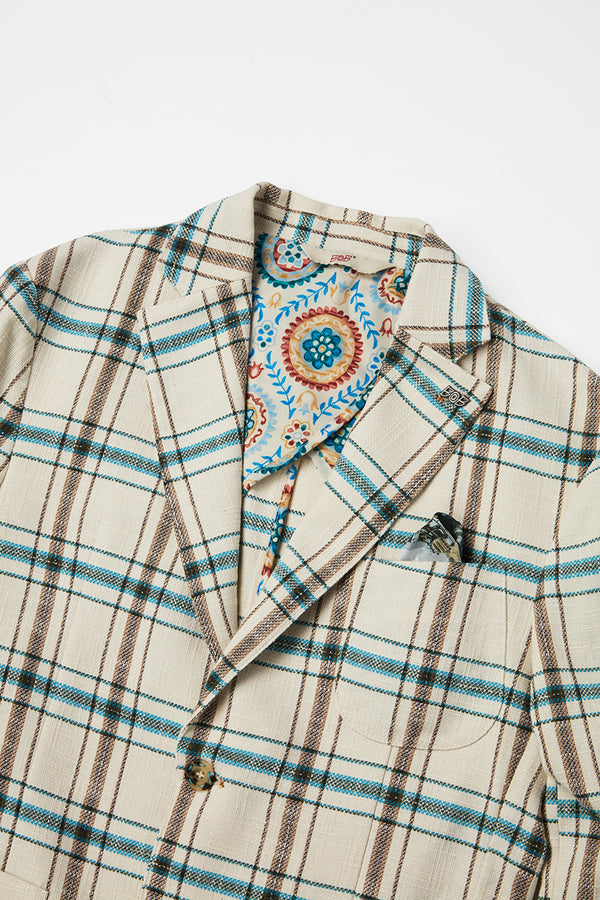 チェックパターンジャケット / Col：VAR１ グリーンチェック