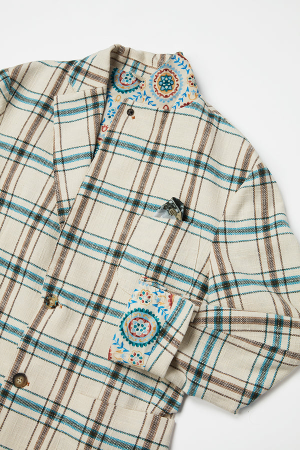 チェックパターンジャケット / Col：VAR１ グリーンチェック