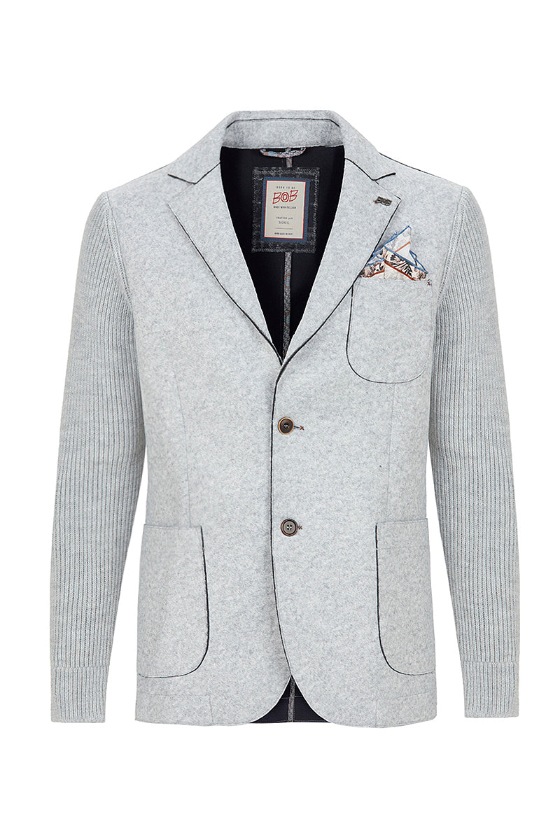 SMIT153 ニットスリーブボンディングジャケット / Col：GRIGIO グレー系