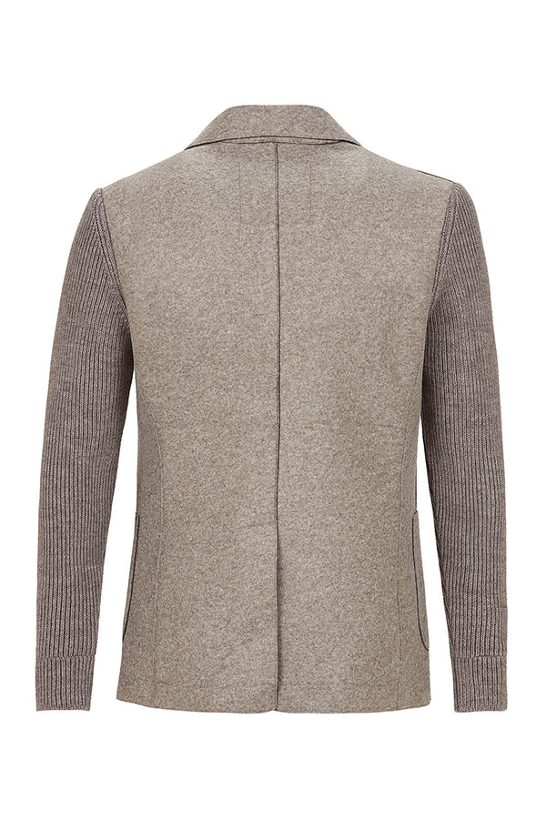 SMIT153 ニットスリーブボンディングジャケット / Col：TORTORA ベージュ系