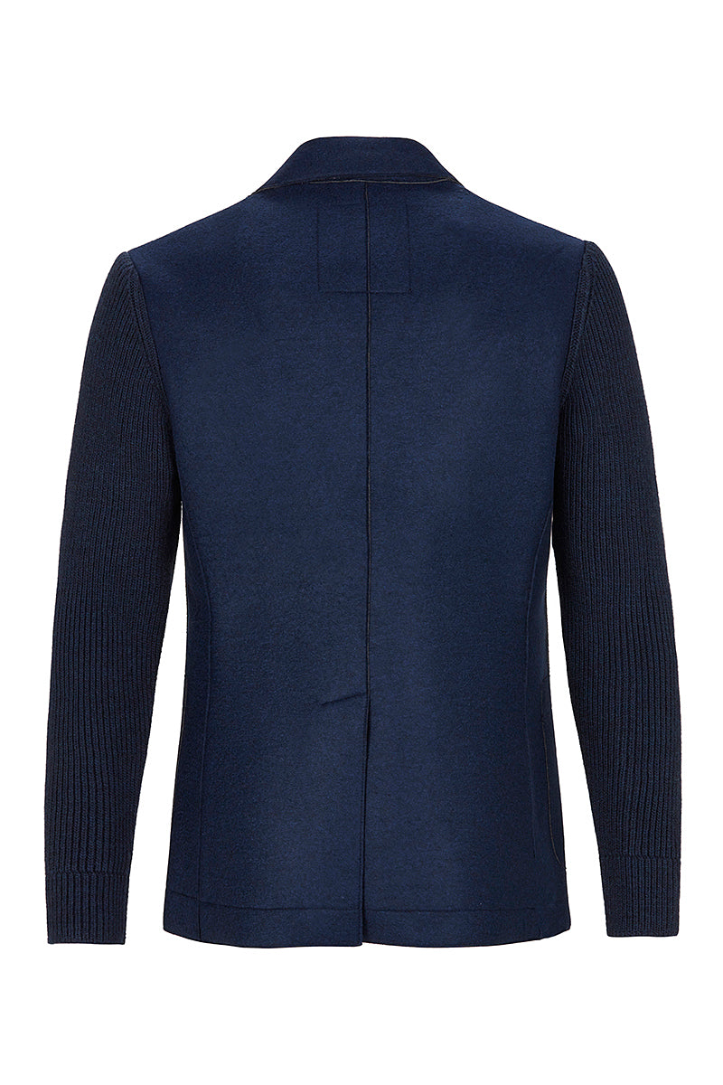 SMIT153 ニットスリーブボンディングジャケット / Col：NAVY ネイビー系