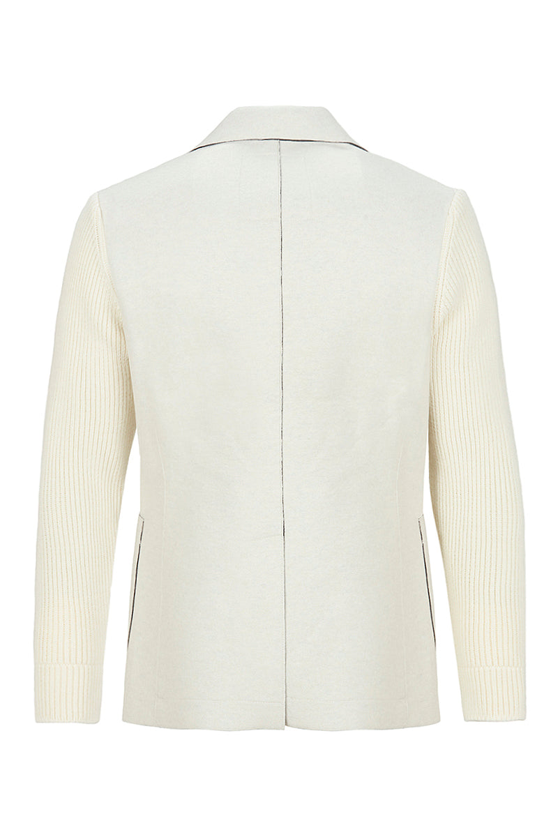 SMIT153 ニットスリーブボンディングジャケット / Col：PANNA ホワイト系