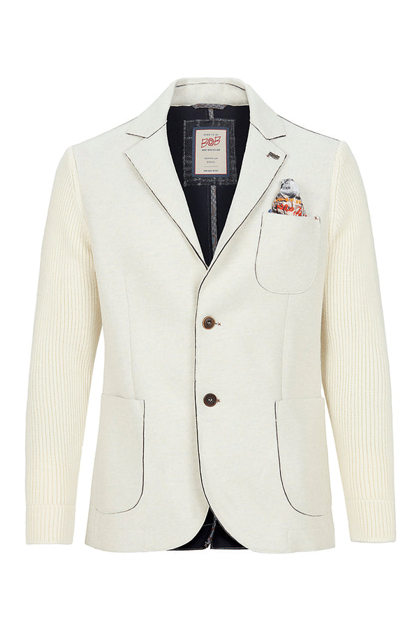 SMIT153 ニットスリーブボンディングジャケット / Col：TORTORA ベージュ系