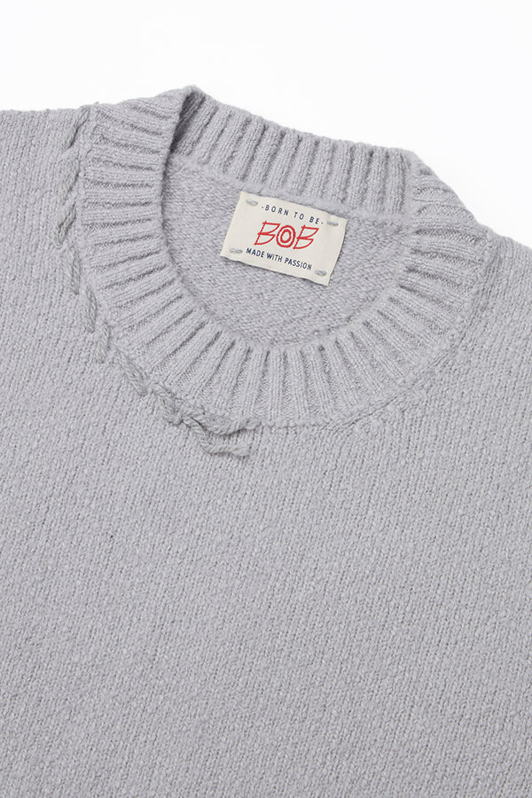 MILL クラフトマンズコットンニットプルオーバー / COL：GRIGIO グレー系