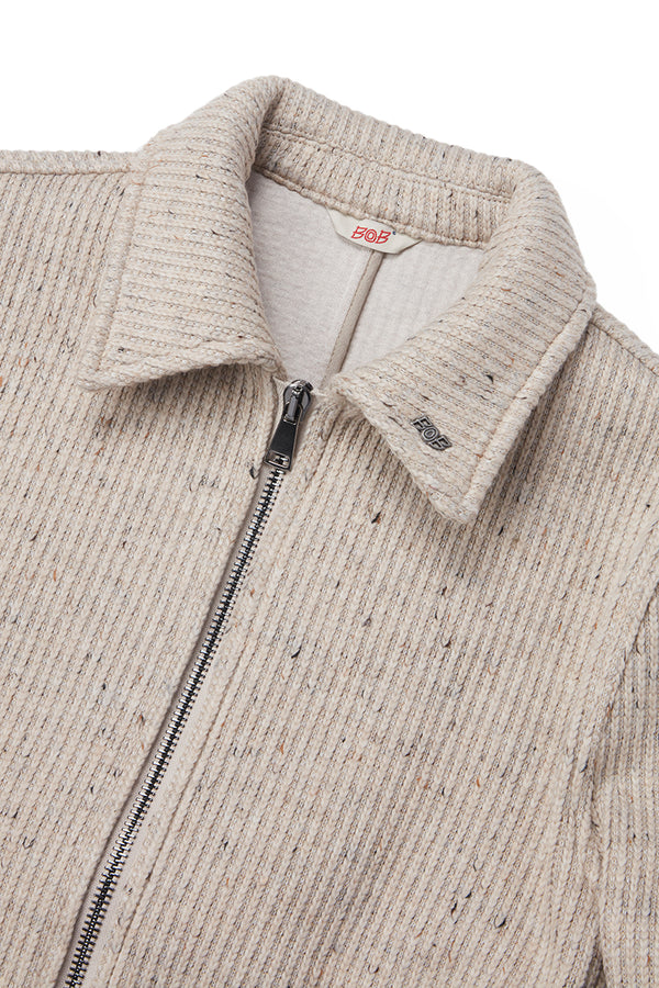 JASON132 テクスチャードジップジャケット / Col：NOCCIOLA アイボリー系