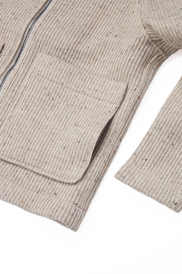 JASON132 テクスチャードジップジャケット / Col：NOCCIOLA アイボリー系