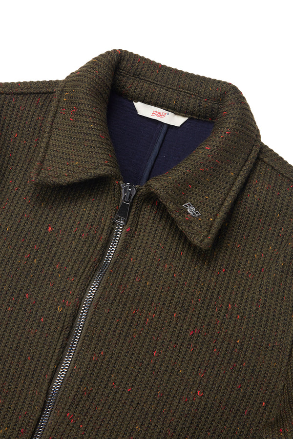 JASON132 テクスチャードジップジャケット / Col：MILITARE カーキ系