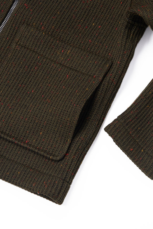 JASON132 テクスチャードジップジャケット / Col：MILITARE カーキ系