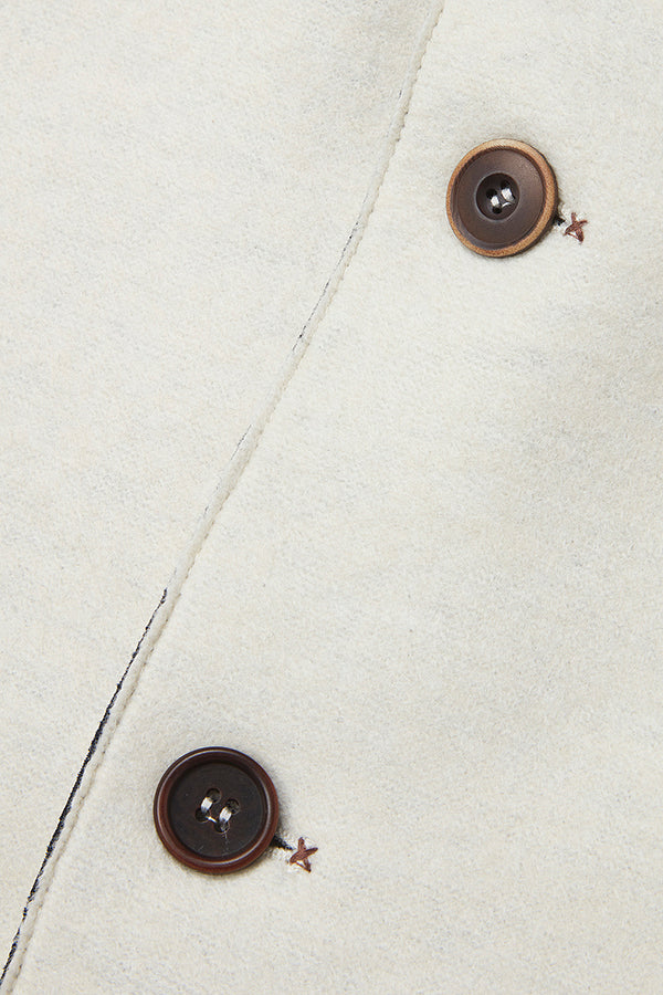 SMIT153 ニットスリーブボンディングジャケット / Col：PANNA ホワイト系