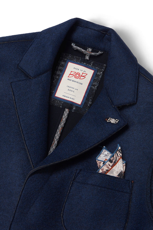 SMIT153 ニットスリーブボンディングジャケット / Col：NAVY ネイビー系