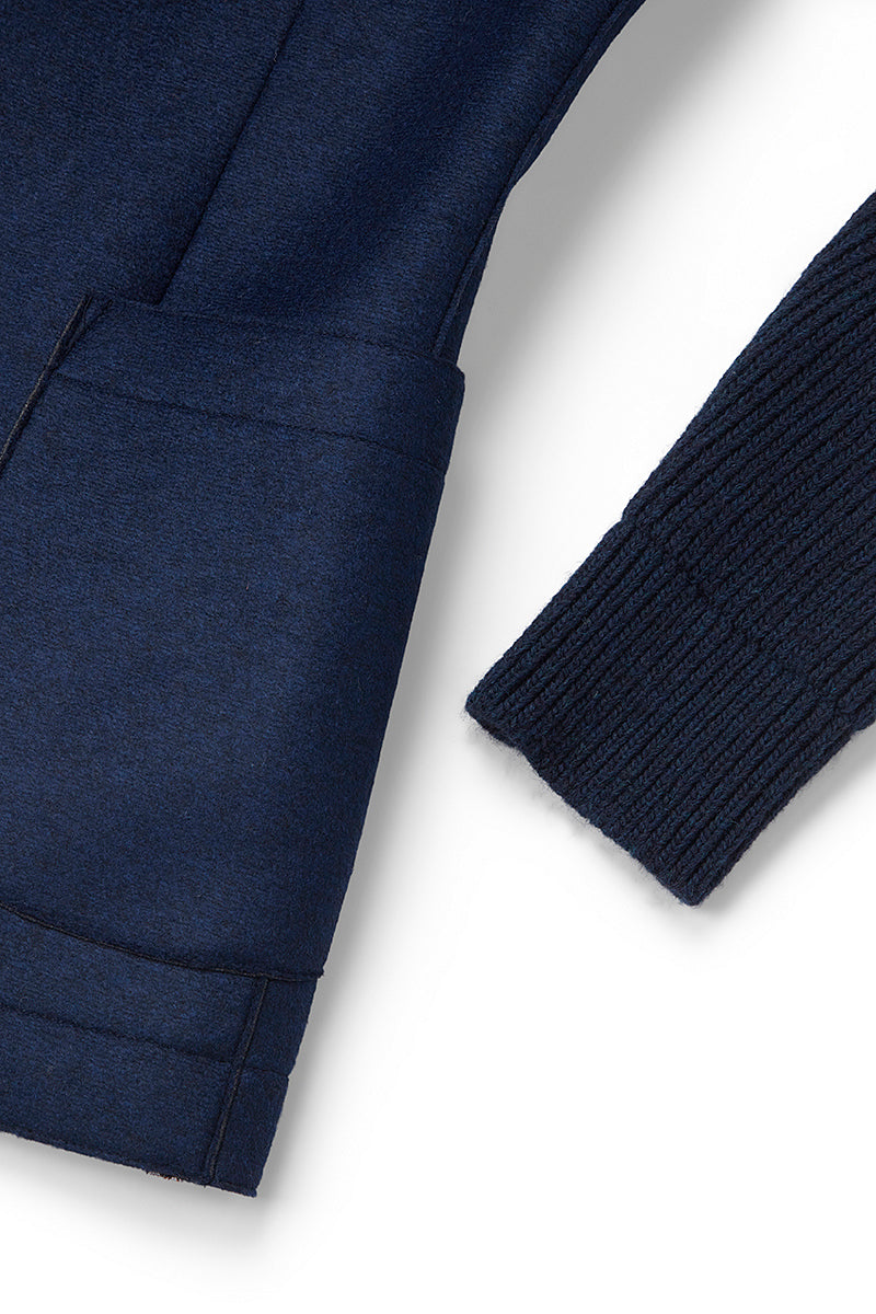 SMIT153 ニットスリーブボンディングジャケット / Col：NAVY ネイビー系