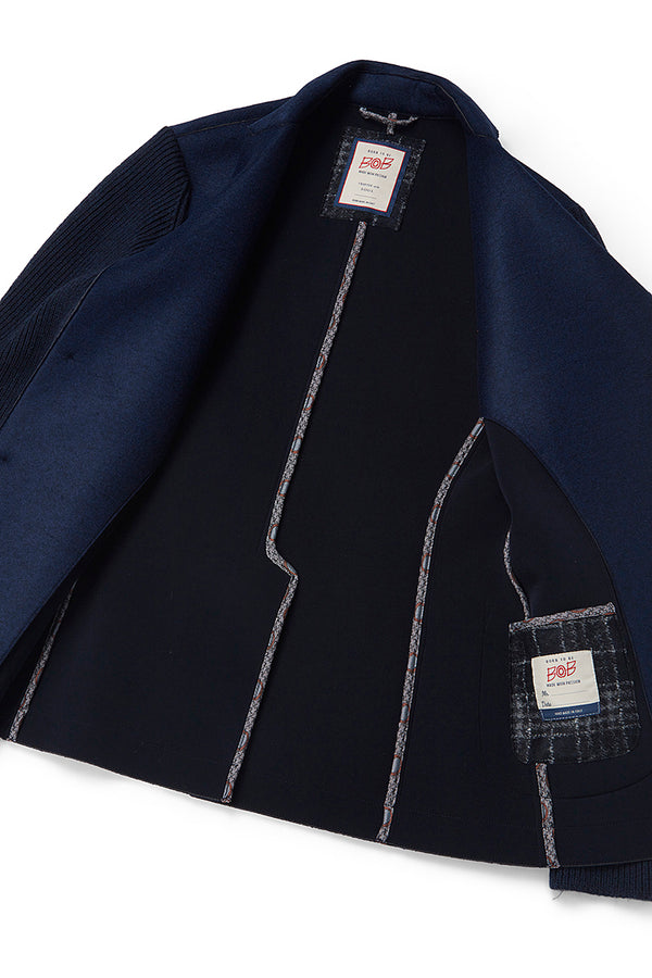 SMIT153 ニットスリーブボンディングジャケット / Col：NAVY ネイビー系