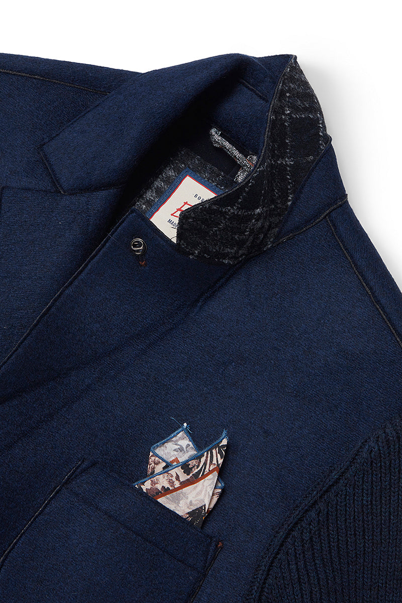 SMIT153 ニットスリーブボンディングジャケット / Col：NAVY ネイビー系