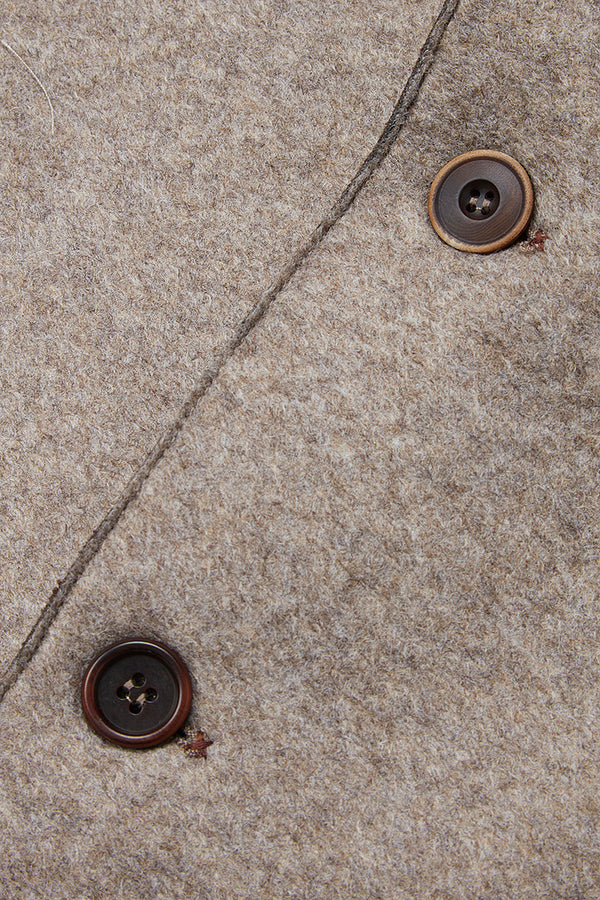 SMIT153 ニットスリーブボンディングジャケット / Col：TORTORA ベージュ系