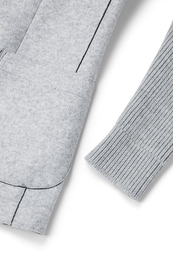 SMIT153 ニットスリーブボンディングジャケット / Col：GRIGIO グレー系