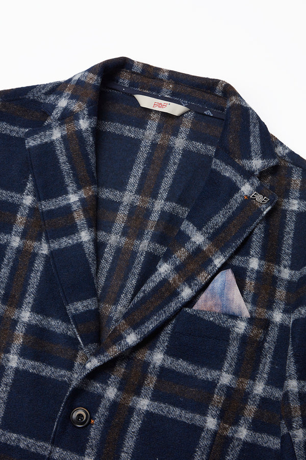 DYLAN165 ライトウール チェックパターンジャケット / Col：VAR2 ネイビー系
