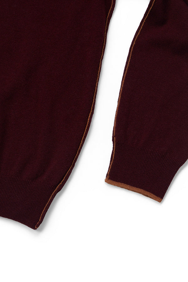 ARIC カシミヤブレンドハイゲージニット / COL：BORDEAUX ボルドー系