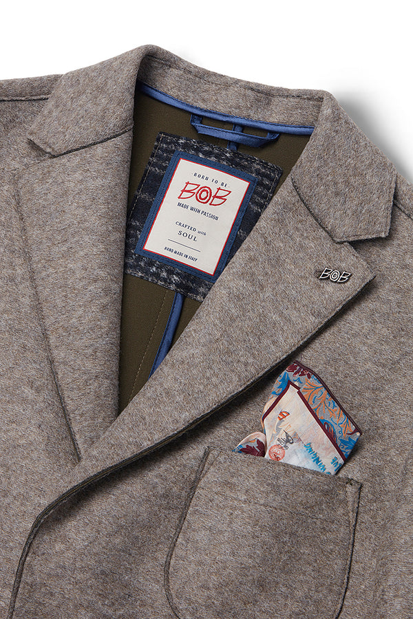 KI156 ボンディングジャケット / Col：TORTORA ベージュ系