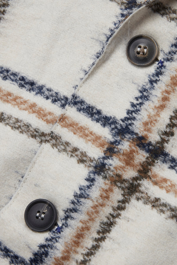 HARLOW202 ライトウール チェックパターンジャケット / Col：VAR1 ホワイト