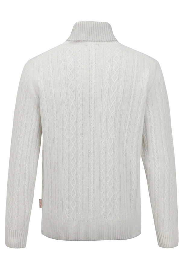 FORT フェードケーブルタートルネックニット / COL：BLU ブルー系