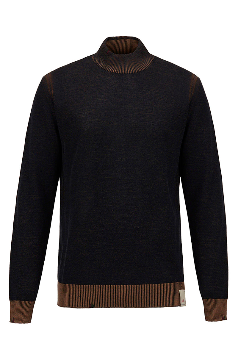 LUBE リバーシブルハイネックニット / COL：BLU＆BEIGE ネイビー＆ベージュ