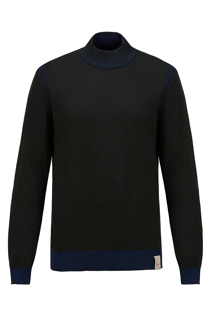 LUBE リバーシブルハイネックニット / COL：BOSCO＆CHINA ダークグリーン＆ダークブルー