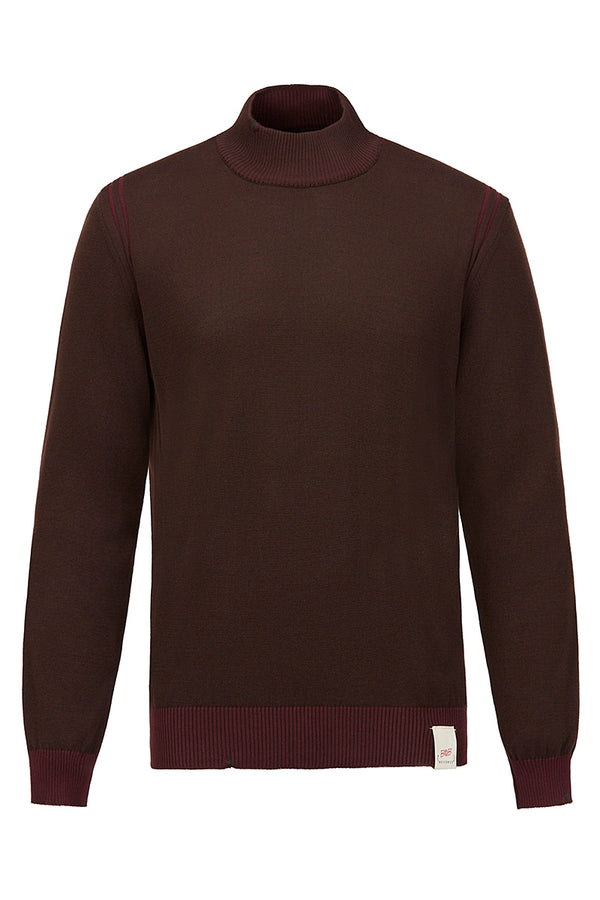 LUBE リバーシブルハイネックニット / COL：BLU＆BEIGE ネイビー＆ベージュ