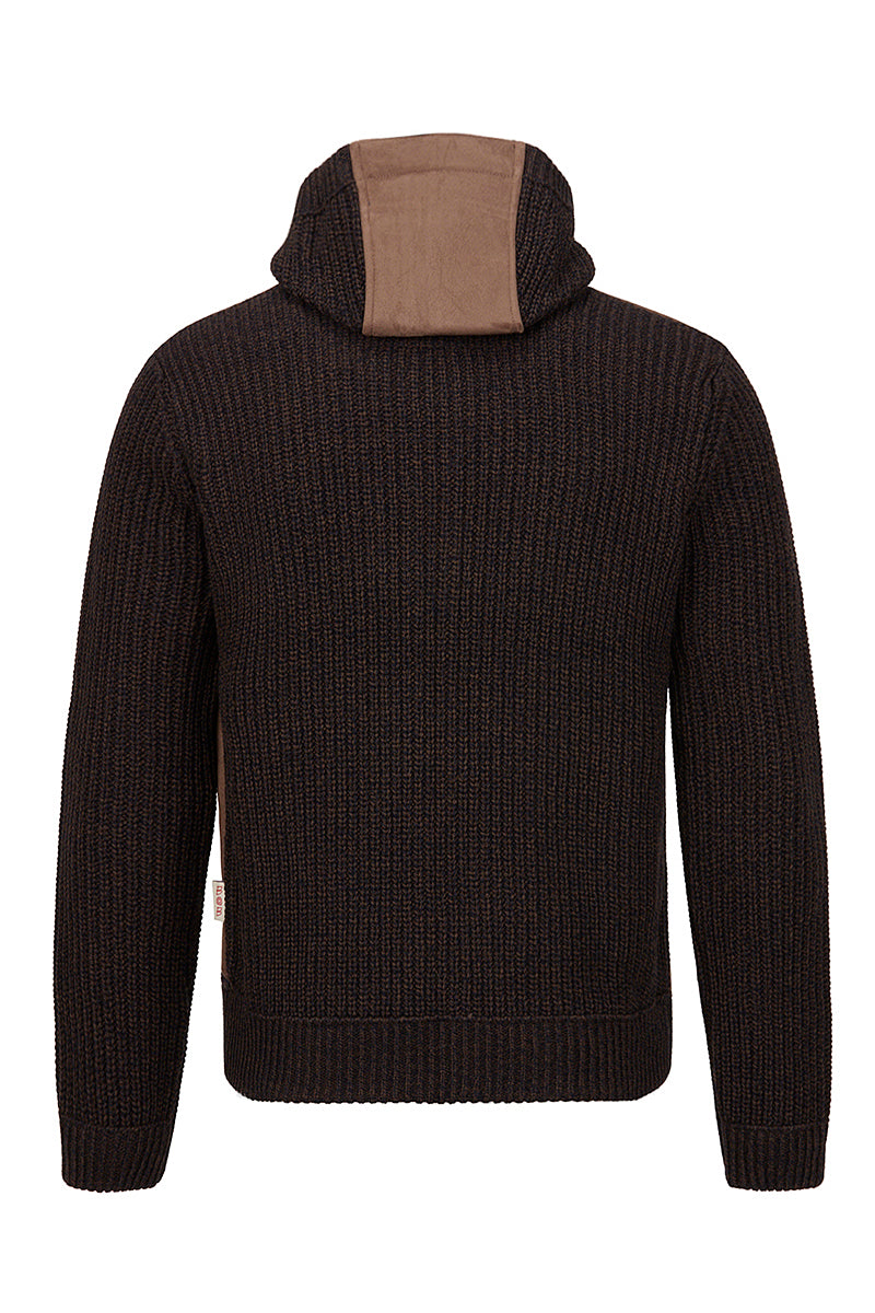 SHOT ニットスリーブフーデッドジャケット / Col：COL1 ブラウン系