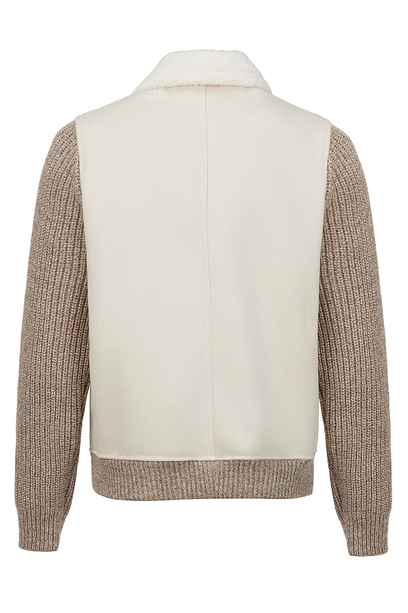 PAGE133 ニットスリーブボンバージャケット / Col：PANNA ホワイト系