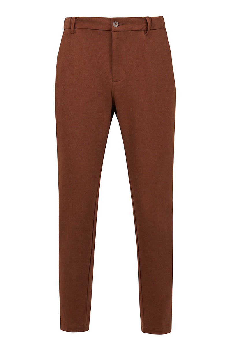 GOOVI114 ドローストリングストレッチイージーパンツ / COL：TABACCO ブラウン系