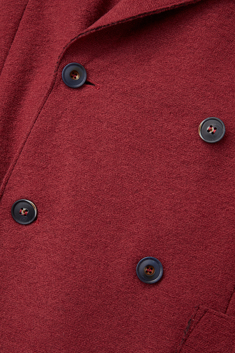 【バーバリーブルーレーベル】クロップドライダースウールジャケット☆ダブル☆赤☆M バーバリーブルーレーベル】クロップドライダースウール