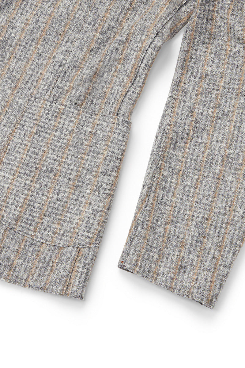 HARLOW203 シャドーストライプライトウールジャケット  / Col：VAR1 グレー系