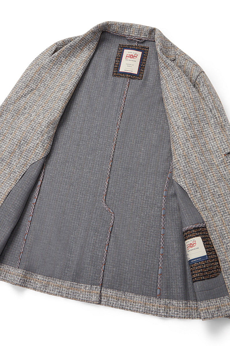 HARLOW203 シャドーストライプライトウールジャケット / Col